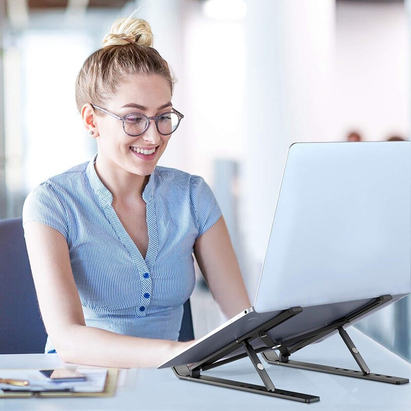 Laptop Tablet Computer Bracket, Universal Light Adjustable Foldable Portable Laptop Stand
