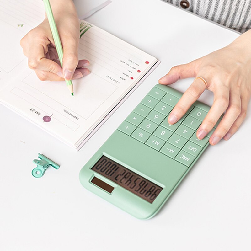 Large-key Portable Solar-powered Computer for Student Calculation and Finance Calculator Simple Style