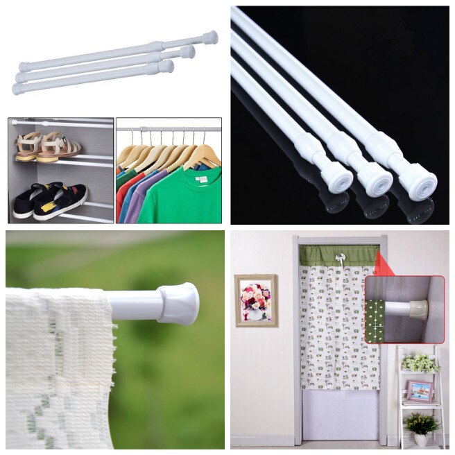 Adjustable Curtain Rod brack Bathroom Bar Shower Curtain Poles window Curtains Hanger Rods Extendable Telescopic Poles Rail