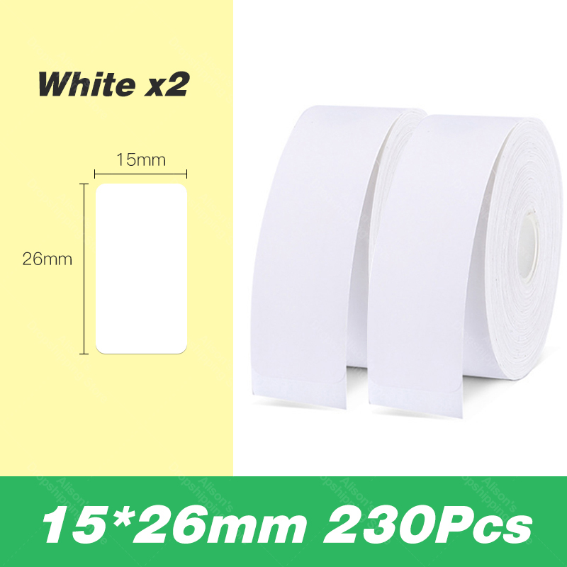 Mini label printer papir label vandtæt anti-olie prince label ren farve ridsefast label sticker papir  d11: Hvid 15 x 26 230 stk