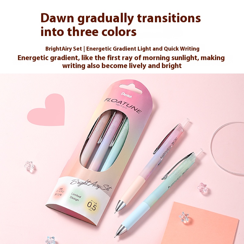 Pentel FLOATUNE Pastelowy długopis żelowy 0,5 mm z cienką końcówką Lekki pręt mgły Odporny na rozmazywanie czarny długopis robić notatek Dziennik Estetyczne artykuły papiernicze