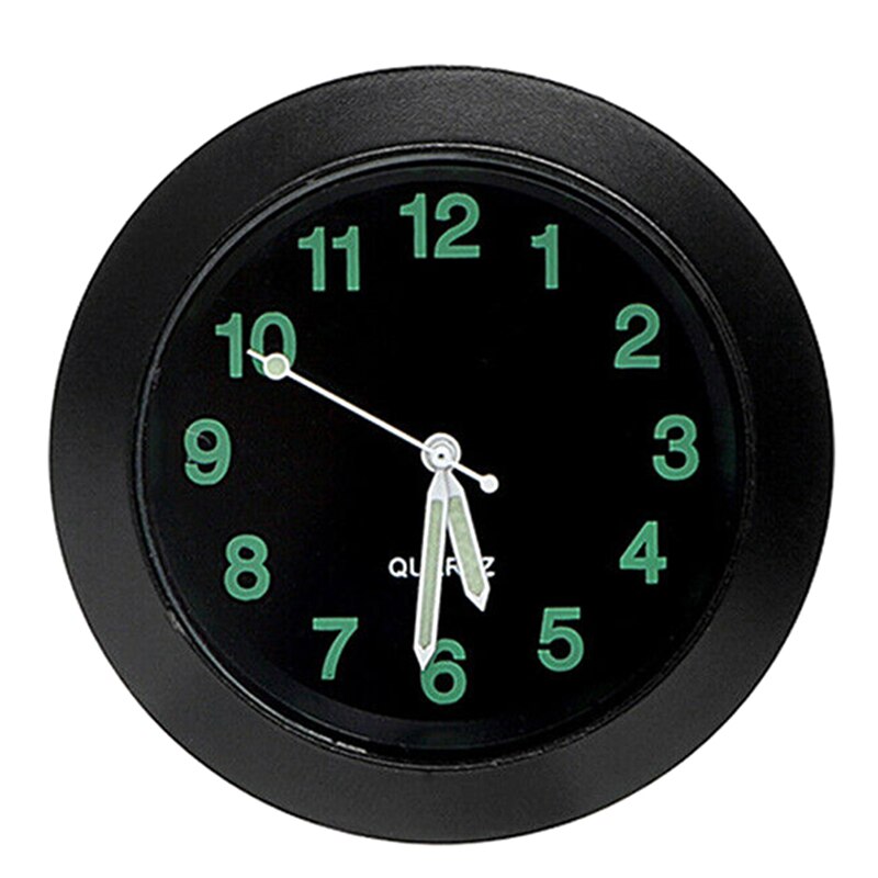 Reloj analógico de cuarzo para salpicadero de coche luminoso, minipanel de ventilación de aire con temporizador: Black