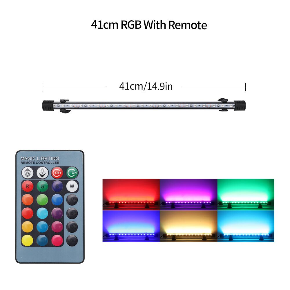 Led Fish Tank Lamp Remote Control Colorful Chameleon Fish Lamp Amphibious Aquarium Lighting Aquatic Plant Lamp American Code: SZD-Q40RM