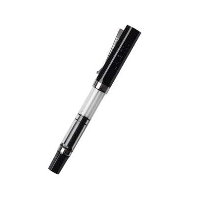 Pluma transparente de plástico para caligrafía para práctica estudiantil, punta con capucha de 0,5mm y Punta de 0,38mm, útiles escolares con tinta de Color: Juego de bolígrafos: black / F nib