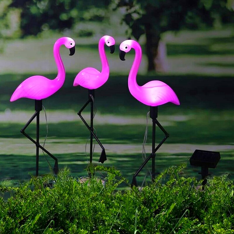 Flamingo Garden Solar Lights Outdoor Decoration Stake Lights Landscape Pathway Yard Lawn Patio Ornament Solar LED Decor Lamp
