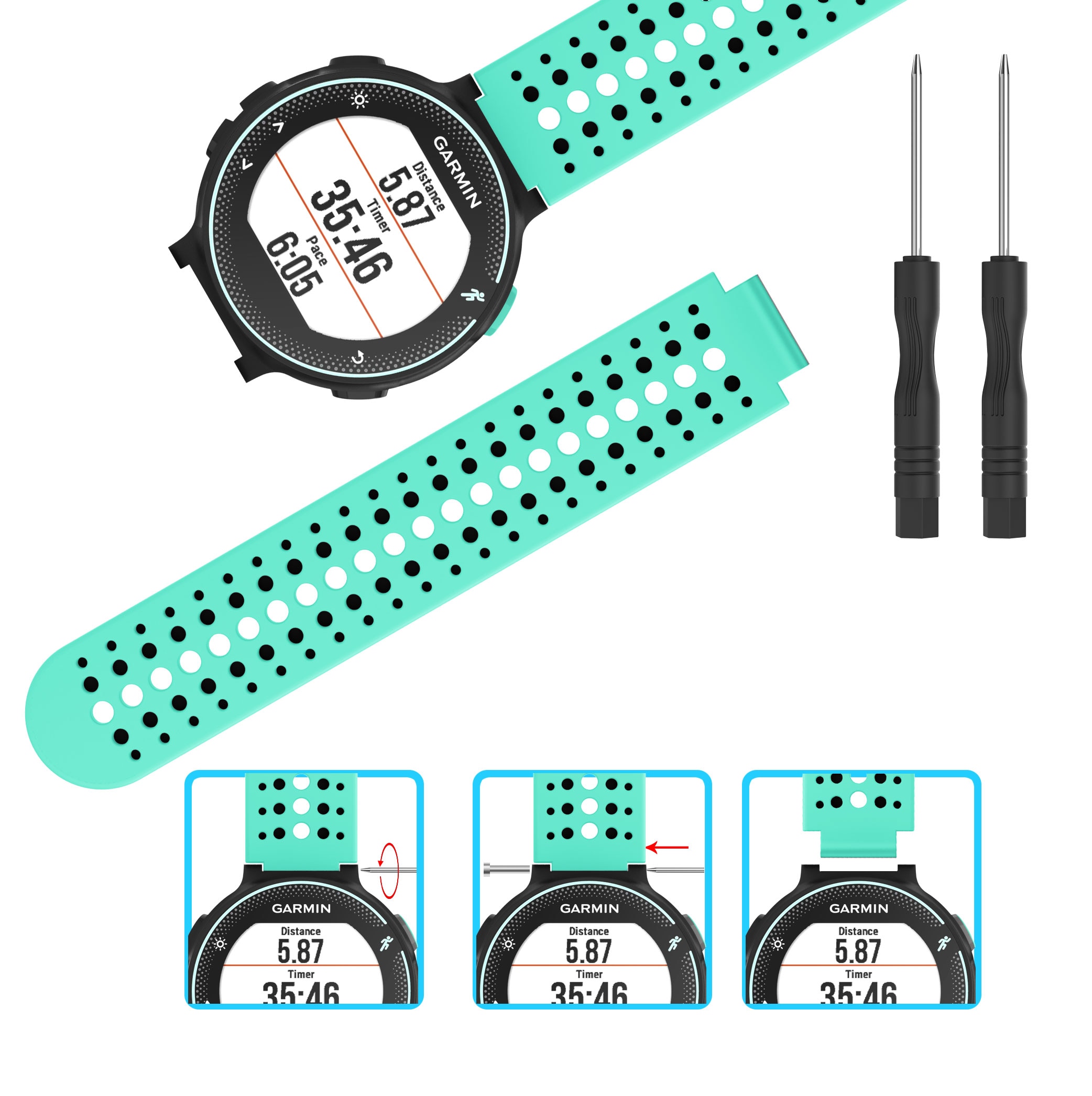 Silicone Replacement Belt Wrist Band Watch Strap for Garmin Forerunner 220 230 235 630 620 735 Approach S20 S5 S6 Smart Watch