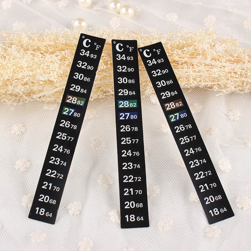 Fish Tank Aquarium Thermometer Temperature Strip Stick-on Degree Celsius Fahrenheit Display BDF99