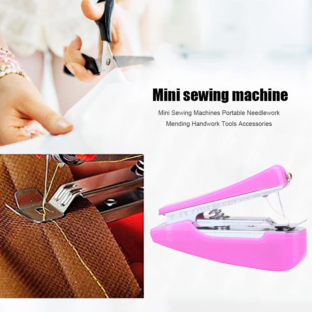Mini Sewing Machines Portable Needlework Household Crafting Mending Sewing Cloth Fabric Handy Handwork Accessories Sewing Tools