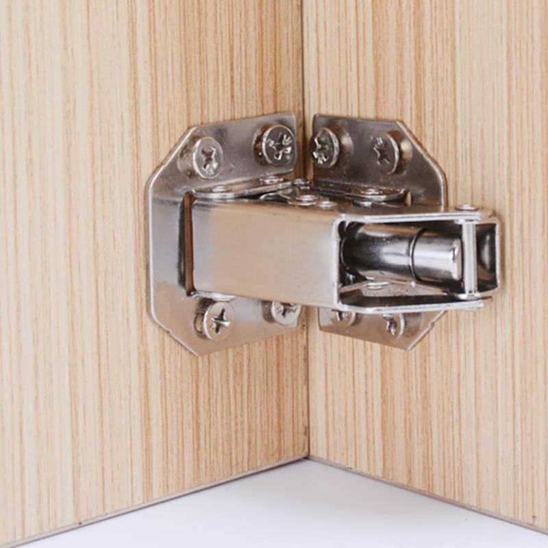 90 Degree Cabinet Hinges 3 Inch No-Drilling Hole Bridge Door Furniture 1PC Hinge Cupboard Shaped With Spring Screws Hardwar R0P3