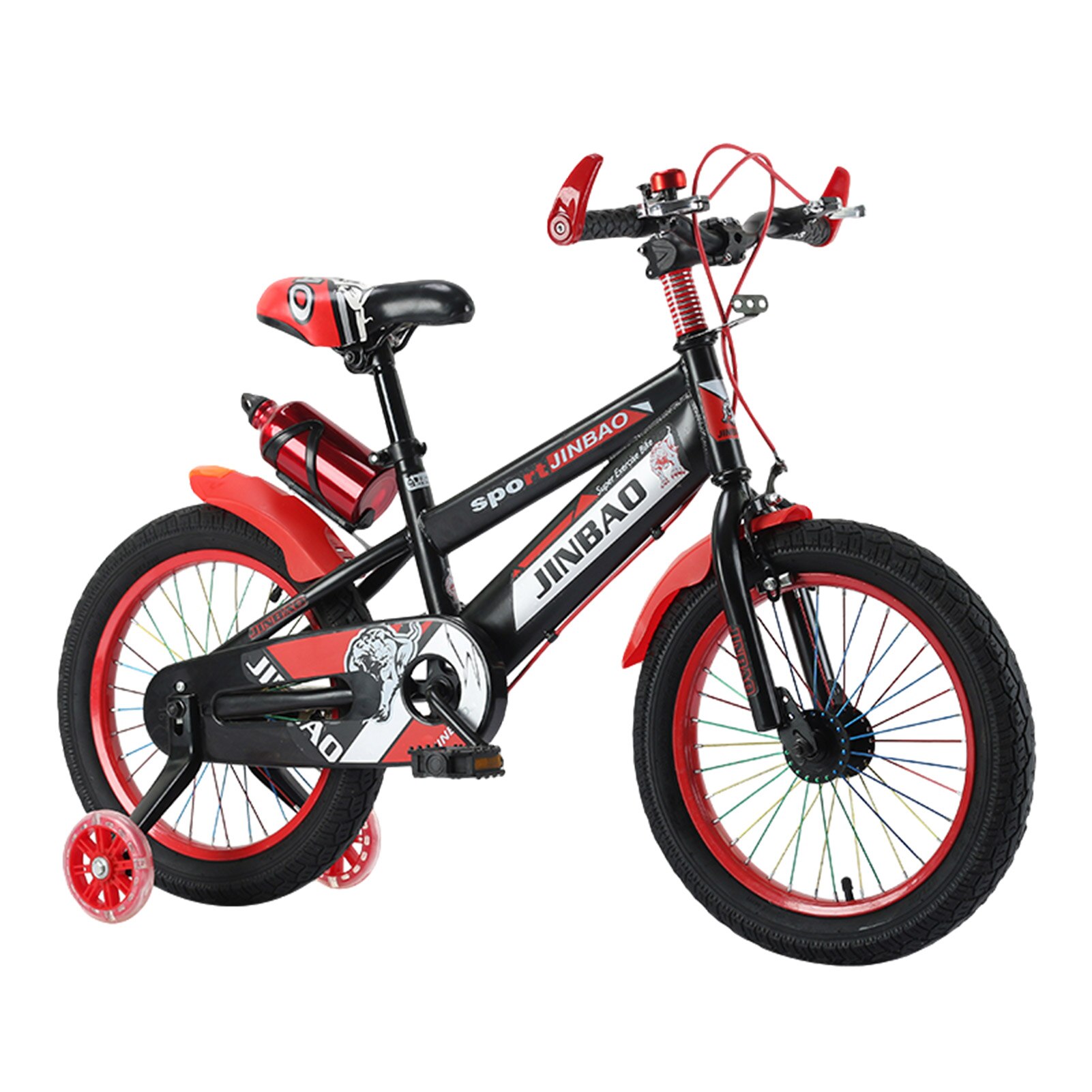 Children Bicycle Non-slip Grip Balance Bike for Boys Girls With training wheels 18 inch Outdoor Cycling Freestyle Balance Bike: Red