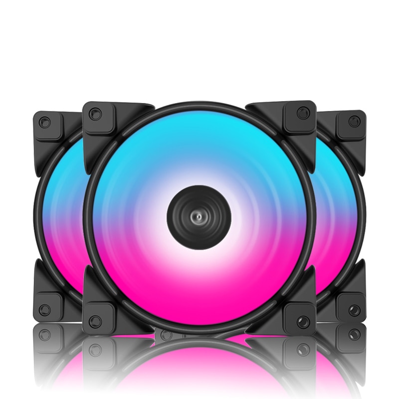 Pccooler 3/Pack HALO RGB Fan 12cm 12V＆5V FRGB 3pin＆4pin PWM Quiet Cooling Fans 120mm RGB Fan For CPU Cooler Liquid Cooling