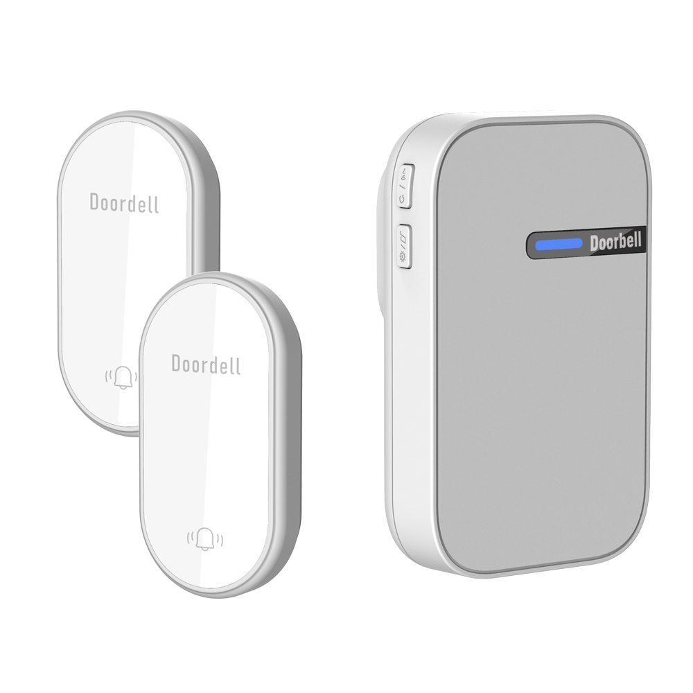 Acrylic Lens Battery Free Waterproof Self Powered Doorbell High Volume Wireless Electronic Emergency Call Device: Silver / EU