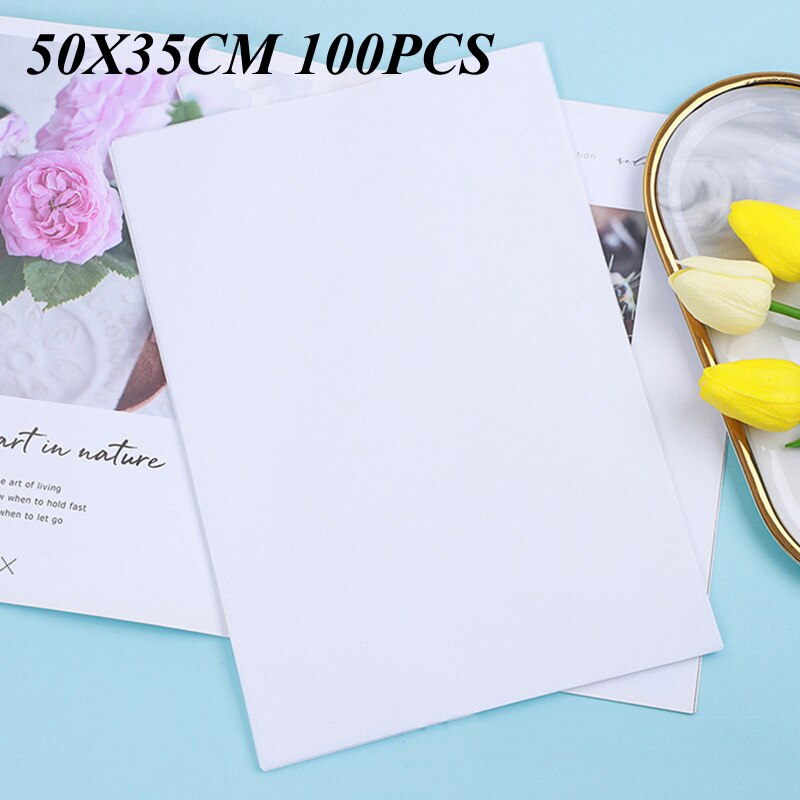 100/200/500pcs 21x30cm A4 DIY Handmade Translucent Wine Wrapping Papers Packaging Tissue Papers For Clothing Shirt Shoes: 50x35 100pcs white