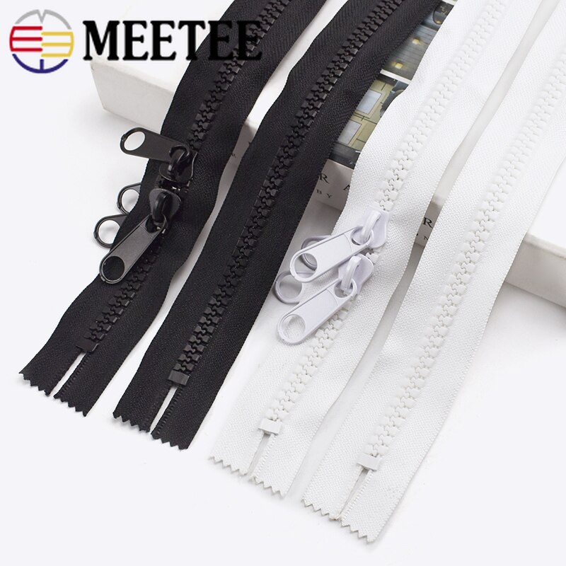 1/2/3/4/5/6Meters 10# Double Zip Sliders Resin Zipper For Tent Bags Outdoor Travel Long Coat DIY Clothing Sewing Accessories