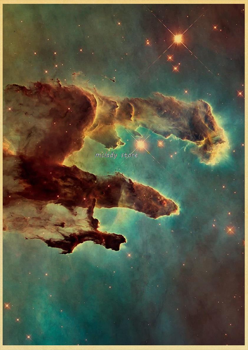 Plakater for verdensrommet stjernehimmelen rom galaksedekor solsystemet planet univers vintage kraftkunst veggmaleri: Blå / 12 x 16