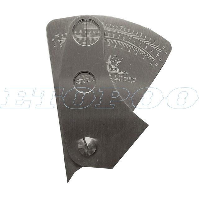 Welding Gauge Weld Inspection Gage Weld Seam Bead/Fillet/Crown Test Ulnar Ruler 60 70 80 90 Degree Angle Measure: Fan Shape