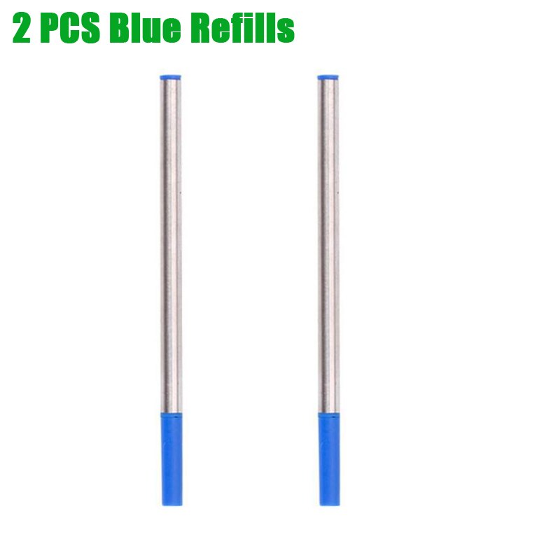 Full Metal Roller Ball Pen Refills Luxury Nice Smooth Writing Signature Pen Refills: 2 Blue Refills