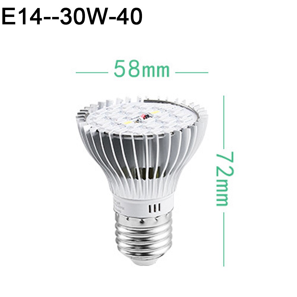 LED Grow Light E14/ E26/ E27 Full Spectrum Plant Lamps Bulb For Hydroponics Plants Flower Seed Starting Indoor 30W/50W/80W/100W: E14 30W-40 beads
