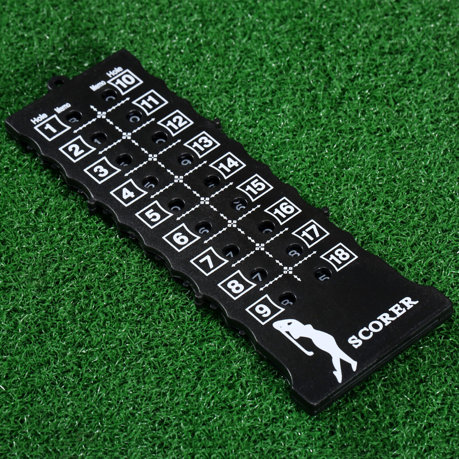 Plastic 18 Holes Golf Stroke Putt Score Card Counter Golf Score Indicator met Sleutelhanger Milieu Golf Score Counter Black