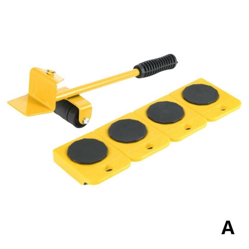 5Pcs Meubels Movers Beroep Zware Meubels Roller Apparaat Kit Bewegen Tool Set Wiel Sliders Bar Lifter Meubilair Mover Q1S2: A