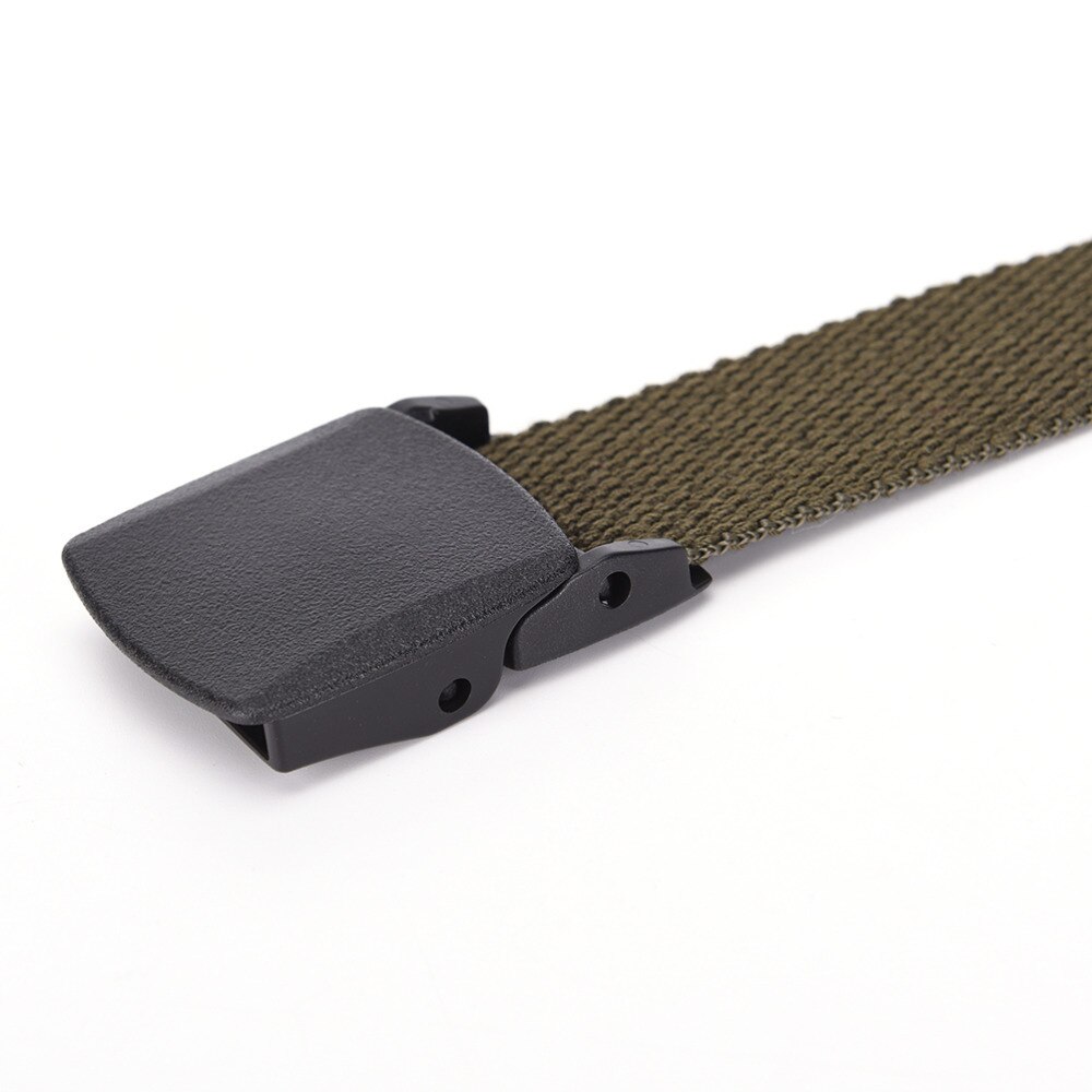 Mænd bælter lærred bælte afslappet anti allergi plast spænde bælte linning