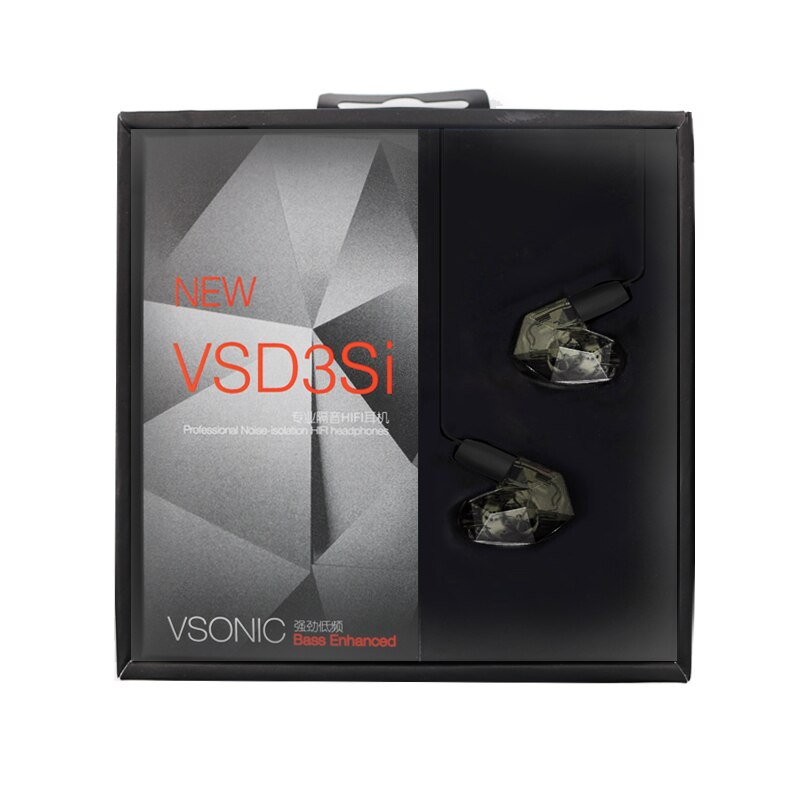 VSONIC VSD3S High Fidelity Professionele Stereo Inner-Ear Oordopjes HIFI: NEW VSD3S i BLACK