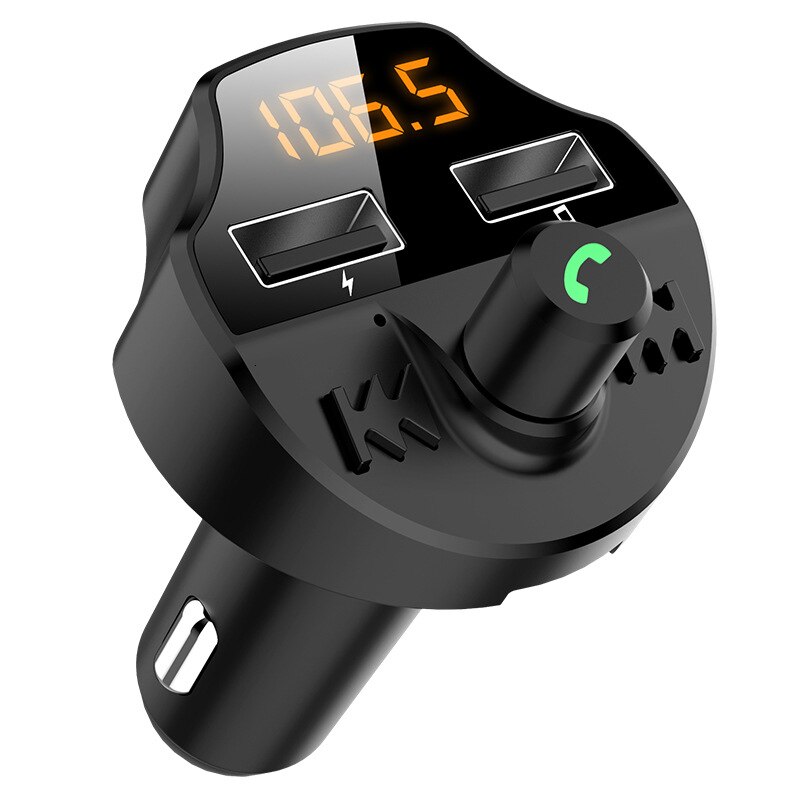 Dubbele usb autolader fm-zender draadloze bluetooth handsfree fm-modulator auto telefoonlader voor telefoon auto  mp3 spelers