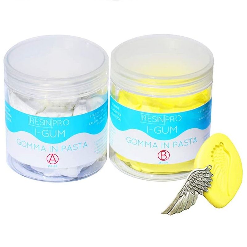 Resin Pro I-gum - Goma de silicona en pasta, tipo no tóxico, 500 g, bicomponente (1:1), para la creacion de todo tipo de moldes de silicona, fácil de usar,