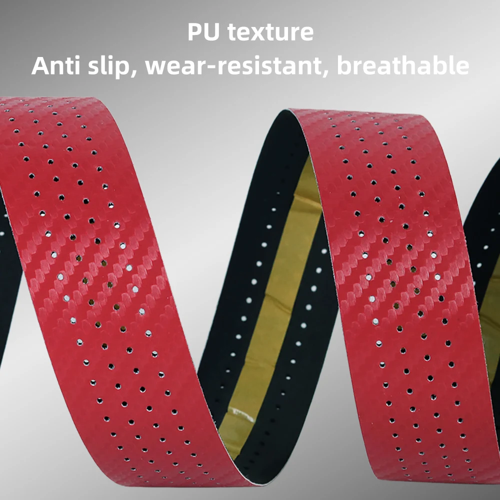 Carbon Fiber Pattern Road Bike Handlebar Tape Bar Tapes Soft Anti-Vibration Wrap Tape Durable Bar Bartape Perforated Breathable