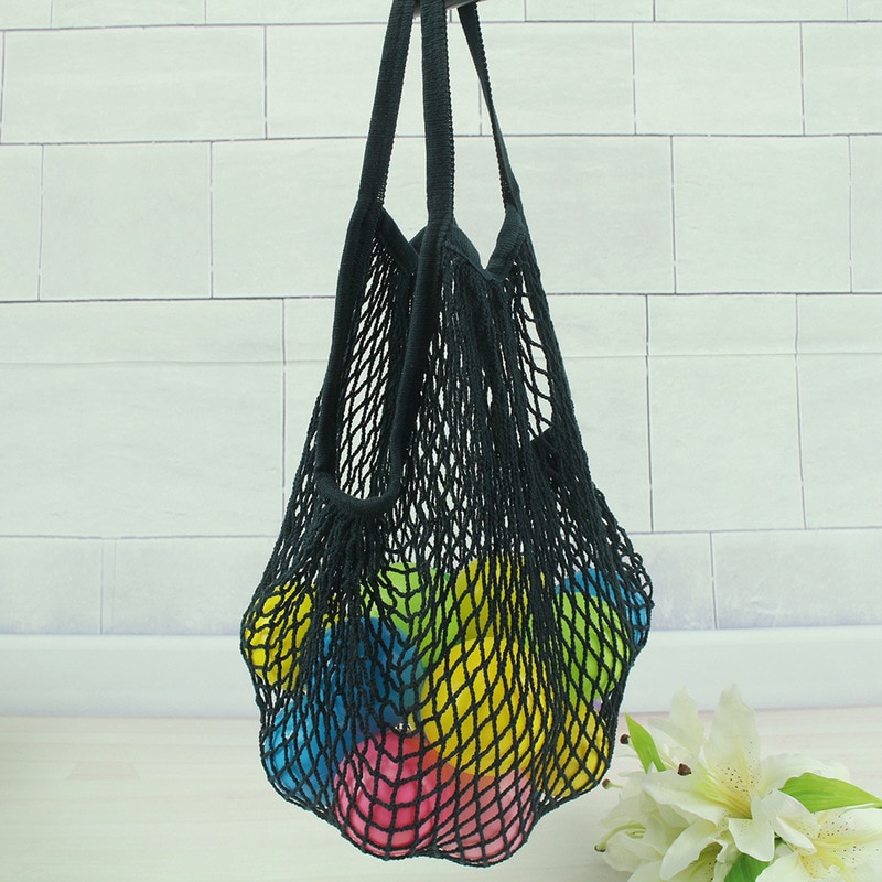 Neue Feste Mehrweg Mesh Net String Einkaufstasche Shopper Tote Lebensmittel Woven Baumwolle Handtasche Totes