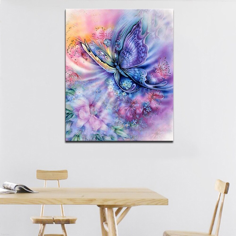 Dream Butterfly Flowers Diamond Painting Colorful 5D DIY Cross Stitch Craft Full Drills Rhinestone Paint Home Wall Decoration 1