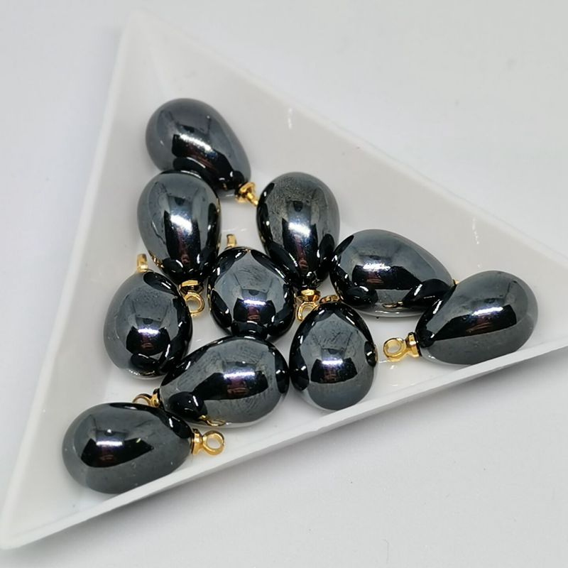 10Pcs Gold Charms Water Parel Hangers Voor Sieraden Maken Diy Oorbellen Accessoires: Black