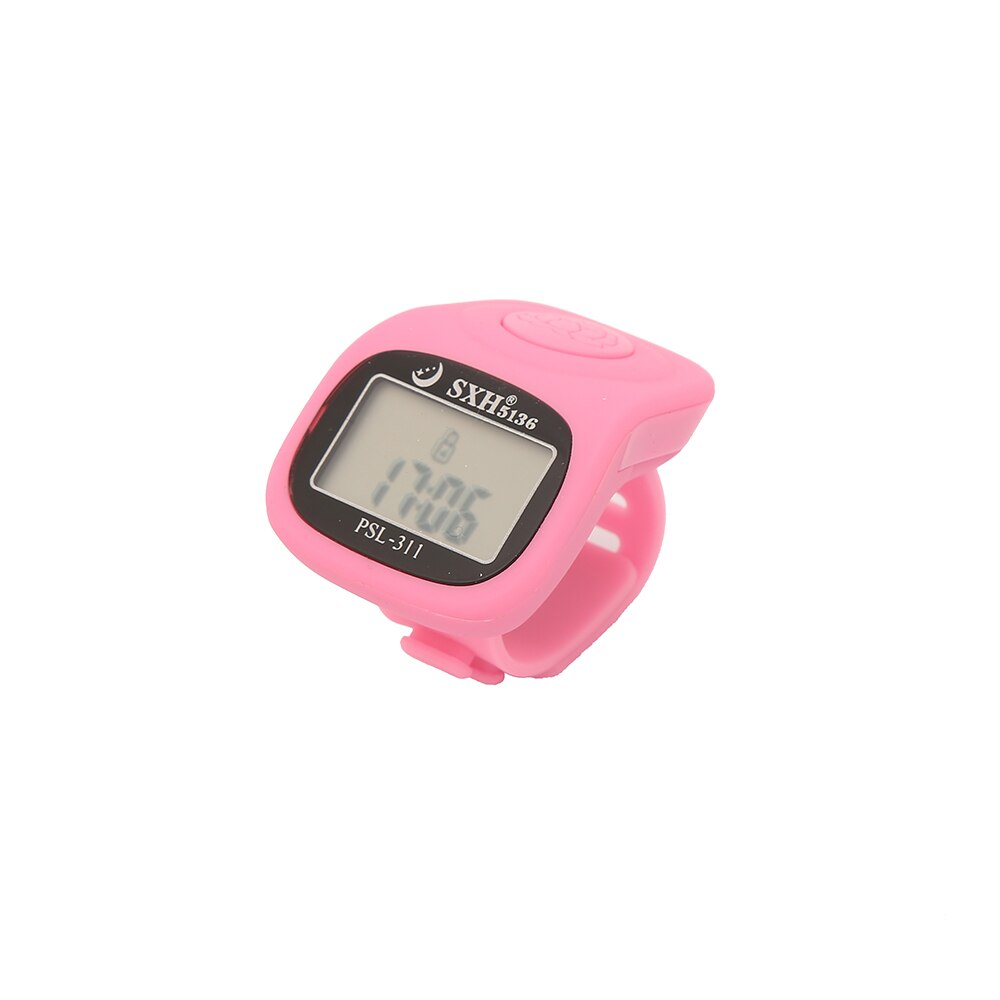 neue 6 digitale LCD hand tally zähler 8 kanäle LED licht zeit neue funktion elektronische gebet silicon ring zähler freeship: Pink