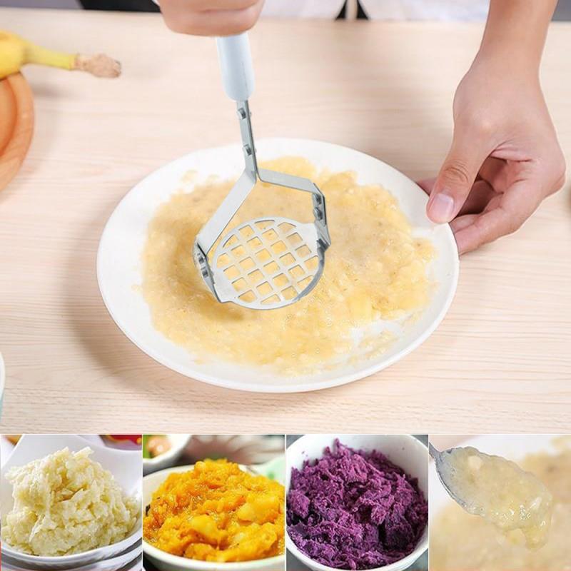 Triturador de patatas prensado de acero inoxidable, máquina de puré de patatas, trituradora de puré suave, utensilios de cocina de frutas