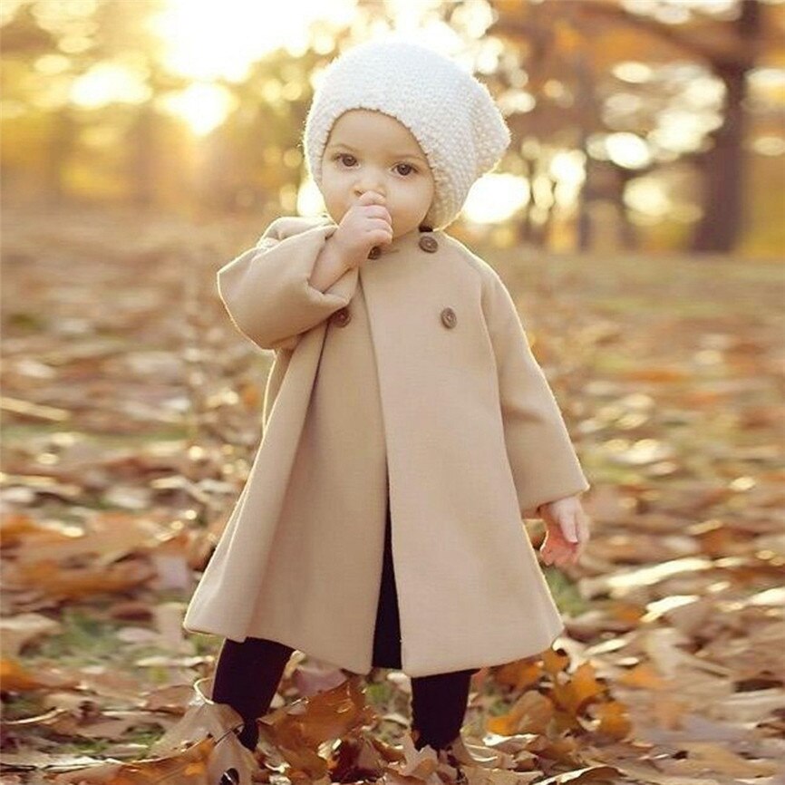 Baby Mädchen Outwear Jacke Herbst Winter Mädchen freundlicher Baby Outwear Mantel Geschmack Jacke Warme Mantel Kleidung Für 6M ~ 5T September #2: khaki / 6m