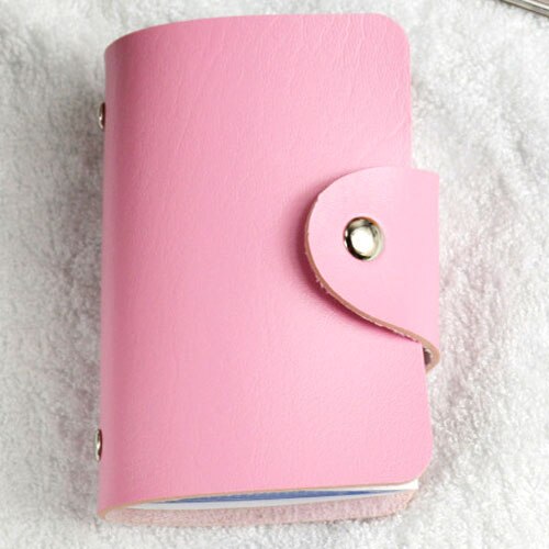 Mode PU Leer Functie 24 Bits Card Case Visitekaarthouder Mannen Vrouwen Credit Paspoort Card Bag ID Passport Card portemonnee: CH001 pink