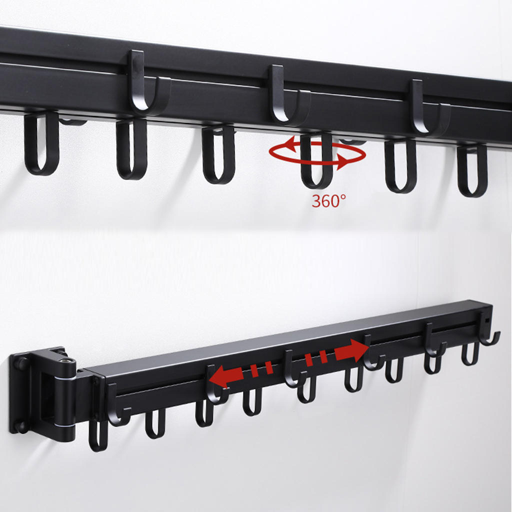 Retractable Foldable Wall Hanging Drying Rack Indoor Balcony Clothes Folding Clothes Hanger Clothing Drying Rack Organizer