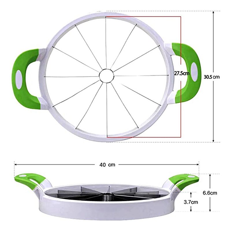 Pastèque trancheuse 30.5cm grand acier inoxydable fruits Melon trancheuse Cutter éplucheur Corer serveur pour la maison