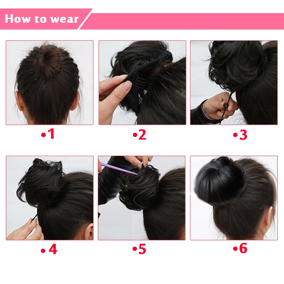 Lyhyet suorat hiukset lämmönkestävät synteettiset hiuslisäkkeet chignon clip in hiustenpidennykset naisten kampaukset difei