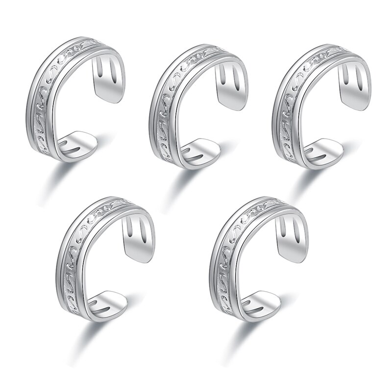 8PCS Tail Foot Ring Adjustable Open Toe Rings Set for Women Girl Summer Beach Vacation Kunuckle Jewelry Finger Ring: Style  G