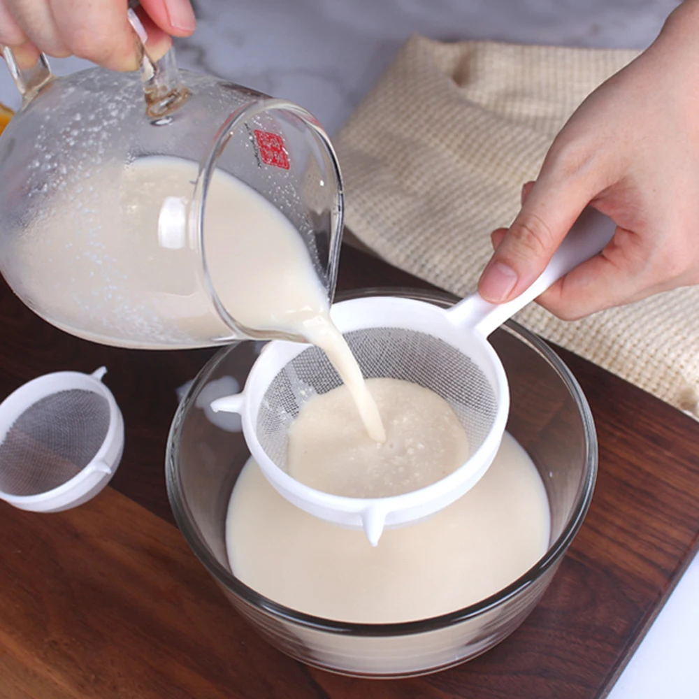 Küche Filter Bildschirm Handheld Kunststoff Mehl Sojamilch Filter Wiederverwendbare Obst Milch Dreg Screening Sieb Küche Zubehör