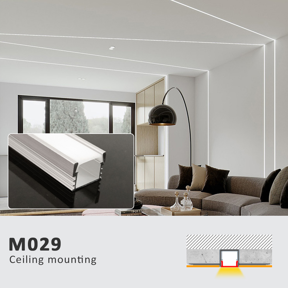 50CM LED Strip Light Aluminium Profile Channel Silvery Black Diffuser PC Cover for 8mm/10mm/12mm Bar Cabinet Linear Lamp Decor