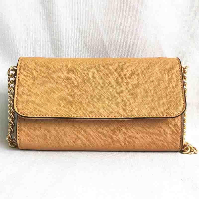 Style women michael small square cross pattern PU leather ladies shoulder Messenger chain bag trend female bolsa: Khaki