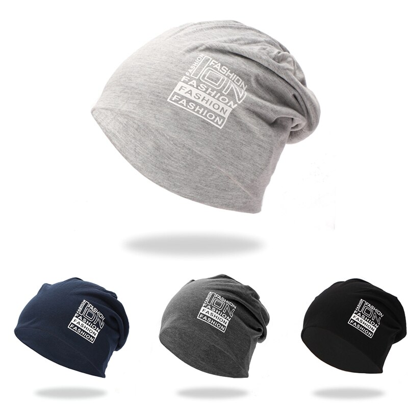 Czapka Zimowa Unisex z Bawełny - Litera Dzianina - Jesień/Zima - Wiatroodporna
