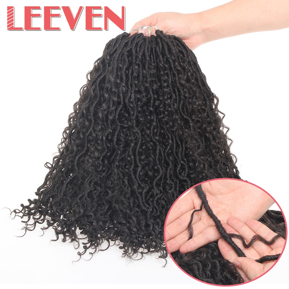 Leeven 18 pouces Faux Locs Crochet cheveux ondulés synthétique Passion torsadé tresse Crochet perruque bohème Cruly cheveux pour les femmes
