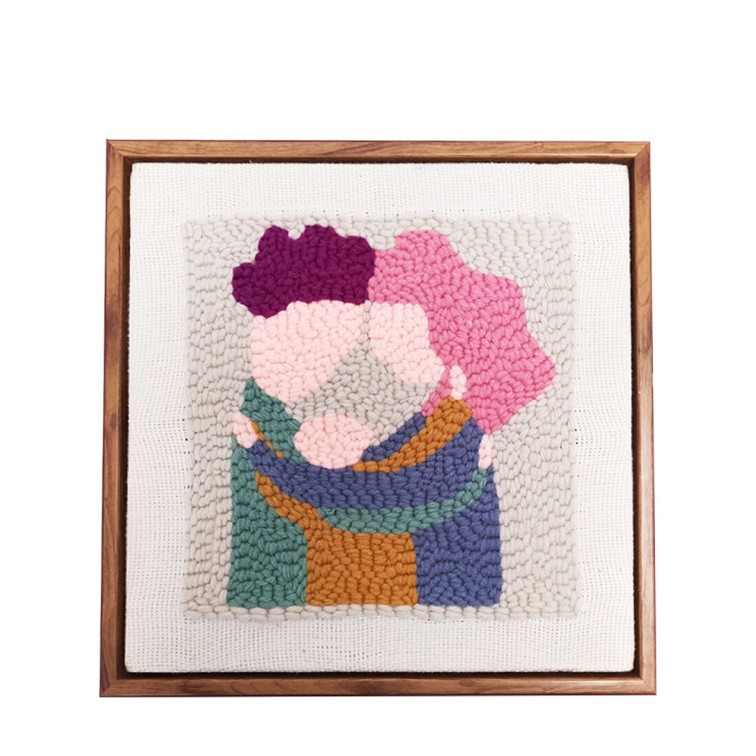 Diy Breien Wollen Kleed Haken Handwerk Wollen Borduren Met/Zonder 26X26 Cm Houten Frame Punch Naald Foto frame: Default Title