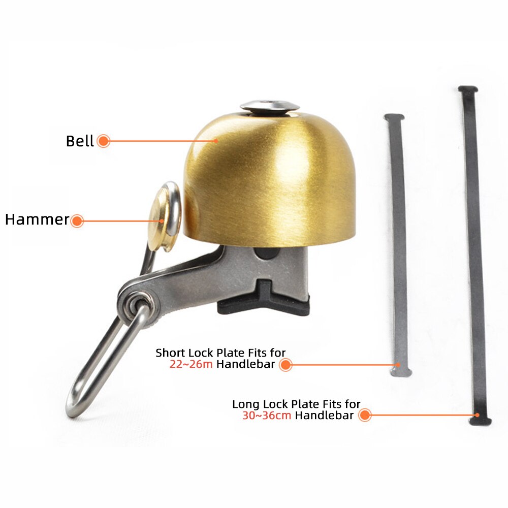 Bike Copper Bell Bicycle Handlebar Metal Ring Retro Cycling Bell Alarm Copper Ring Bike Bell Bicycle Handlebar Horn For Safety