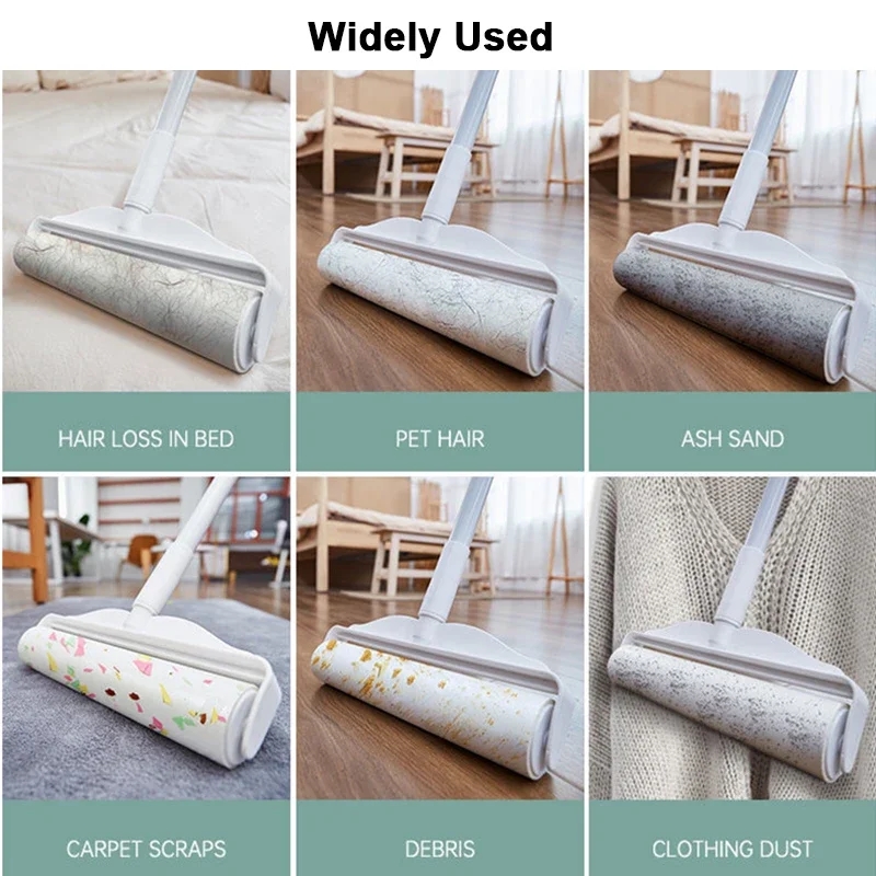 Long handled cotton roller, sofa carpet cleaner, large adhesive tear off brush, pet hair removal roller，Lint roller