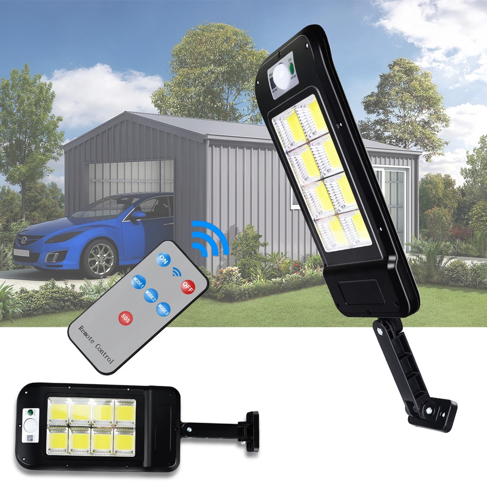 Powerful Remote Control COB Solar Light Led Outdoor Solar Lamp PIR Motion Sensor Garden Wall Street Lights Decorative 500W