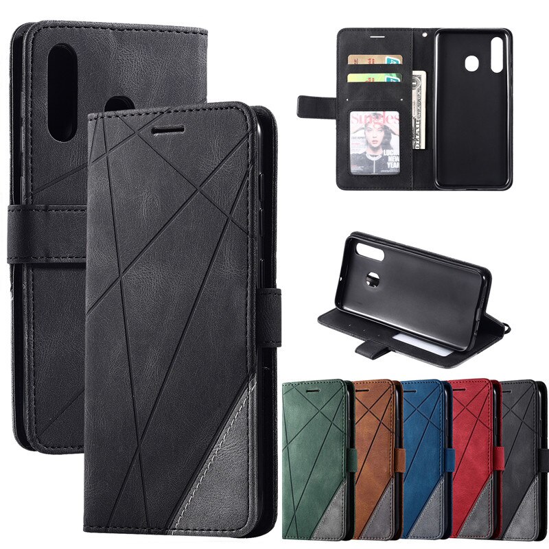 A20 hoesjes voor de samsung galaxy  a20 a20e a20s cover, flip lederen hoesjes, samsung  a20 e s coque, kaartsleuf, riem, portemonnee, telefoonhoesjes